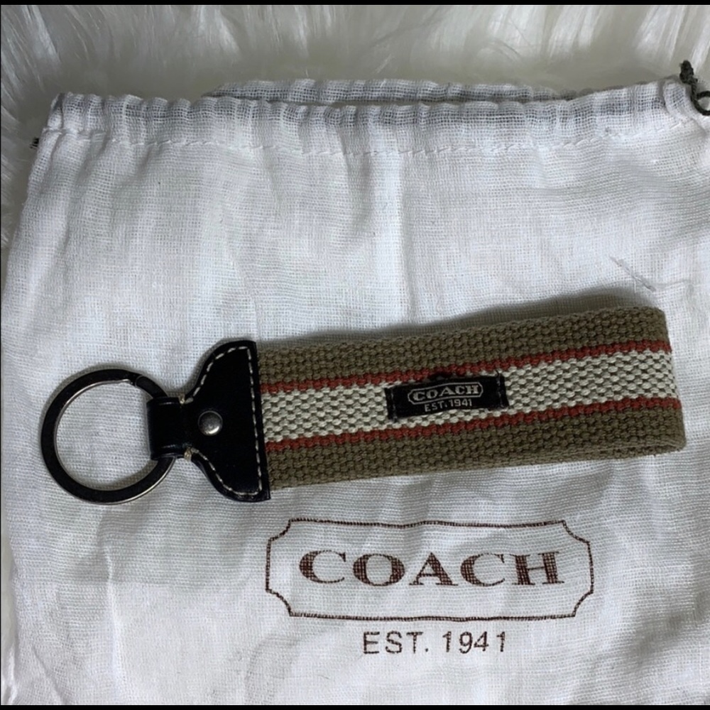 Coach fabric leather key chain men’s woman’s new!